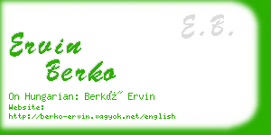 ervin berko business card